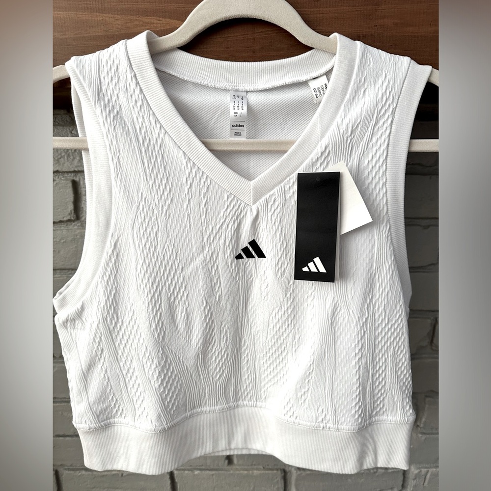 Adidas White Crop Top Pro - women’s small